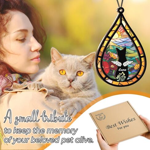 6 "Angel Dog Memorial Suncatcher ، زخرفة تذكارية للحيوانات الأليفة المحفورة ، سلسلة مفاتيح تعاطف الحيوانات الأليفة ، فقدان بطاقة تعاطف الحيوانات ، هدية خسارة الكلب قوس قزح ، Hello Hello Hellest Wovidbye PS190 in Kuwait