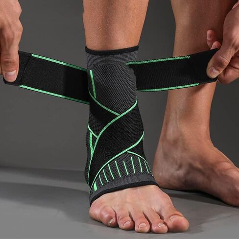 1 PCS Protective Football Ankle Support Basketball Ankle Brace Compression Nylon Strap Belt Ankle Protector(Black,L-XL) in Saudi Arabia