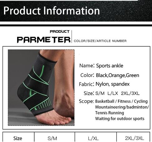 1 PCS Protective Football Ankle Support Basketball Ankle Brace Compression Nylon Strap Belt Ankle Protector(Black,L-XL) in Saudi Arabia