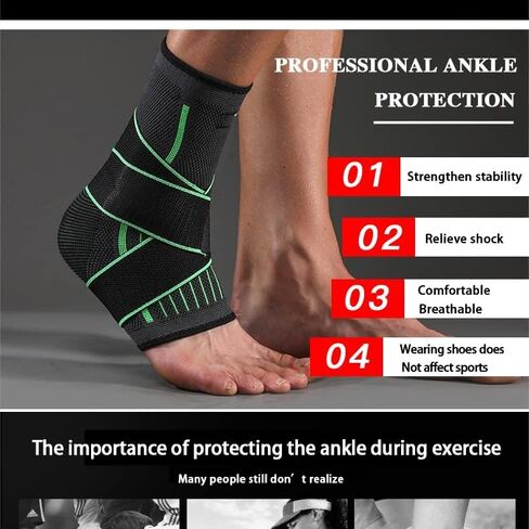 1 PCS Protective Football Ankle Support Basketball Ankle Brace Compression Nylon Strap Belt Ankle Protector(Black,L-XL) in Saudi Arabia