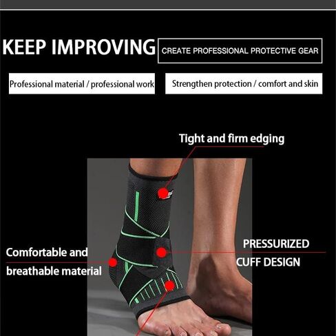 1 PCS Protective Football Ankle Support Basketball Ankle Brace Compression Nylon Strap Belt Ankle Protector(Black,L-XL) in Saudi Arabia