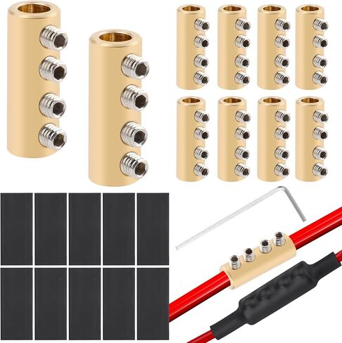 10Pack 6 AWG Gauge Connector Nut Kit ، 80a الربط محطة الأسلاك السريعة مع مسامير 40pcs و 10 أجزاء من أنابيب تقليص الحرارة ، موصلات الدائرة للأسلاك بعقب ، مجموعة موصل كهربائي in Saudi Arabia