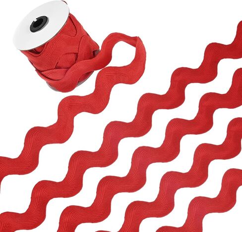 1-Roll Rick Rack Trim, 10 Yard 15mm / 0.6 Inch Wave Bending Fringe Trimming Ribbon for Sewing/DIY Crafts/Clothes/Decoration, Polyester RIC Rac Trim [White] in Saudi Arabia