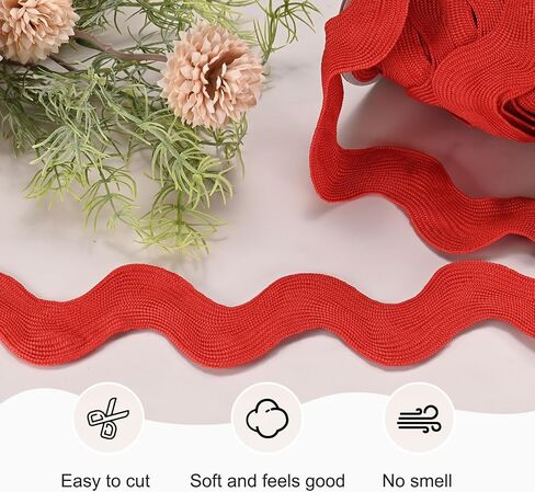 1-Roll Rick Rack Trim, 10 Yard 15mm / 0.6 Inch Wave Bending Fringe Trimming Ribbon for Sewing/DIY Crafts/Clothes/Decoration, Polyester RIC Rac Trim [White] in Saudi Arabia
