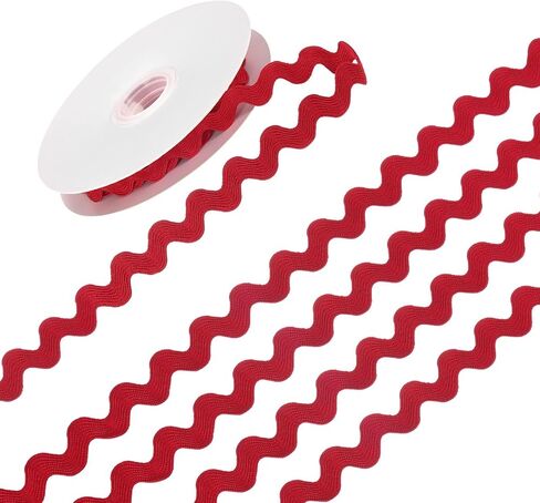 1-Roll Rick Rack Trim, 10 Yard 15mm / 0.6 Inch Wave Bending Fringe Trimming Ribbon for Sewing/DIY Crafts/Clothes/Decoration, Polyester RIC Rac Trim [White] in Saudi Arabia