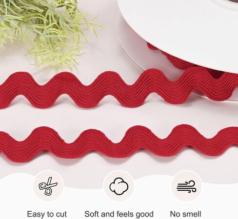 1-Roll Rick Rack Trim, 10 Yard 15mm / 0.6 Inch Wave Bending Fringe Trimming Ribbon for Sewing/DIY Crafts/Clothes/Decoration, Polyester RIC Rac Trim [White] in Saudi Arabia