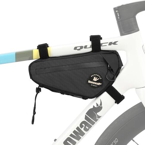 حقيبة Rhinowalk Bicycle Triangle Bag Cosmopolis Series خفيفة الوزن حزمة حقيبة إطار للدراجة الحضرية تحت إكسسوارات ركوب الأنبوب العلوي (الأسود) in Kuwait
