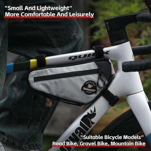 حقيبة Rhinowalk Bicycle Triangle Bag Cosmopolis Series خفيفة الوزن حزمة حقيبة إطار للدراجة الحضرية تحت إكسسوارات ركوب الأنبوب العلوي (الأسود) in Kuwait