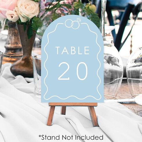 مجموعة كبيرة من السعادة خواتم الزفاف الأزرق الأزرق أرقام ، المشاركة وديكور حفل الذكرى ، قطع الزفاف ، بطاقات 5 × 7 بوصات على الوجهين ، أرقام الطاولة-1-20 in Kuwait