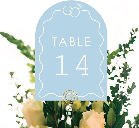 مجموعة كبيرة من السعادة خواتم الزفاف الأزرق الأزرق أرقام ، المشاركة وديكور حفل الذكرى ، قطع الزفاف ، بطاقات 5 × 7 بوصات على الوجهين ، أرقام الطاولة-1-20 in Kuwait