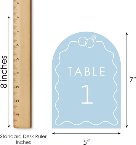 مجموعة كبيرة من السعادة خواتم الزفاف الأزرق الأزرق أرقام ، المشاركة وديكور حفل الذكرى ، قطع الزفاف ، بطاقات 5 × 7 بوصات على الوجهين ، أرقام الطاولة-1-20 in Kuwait