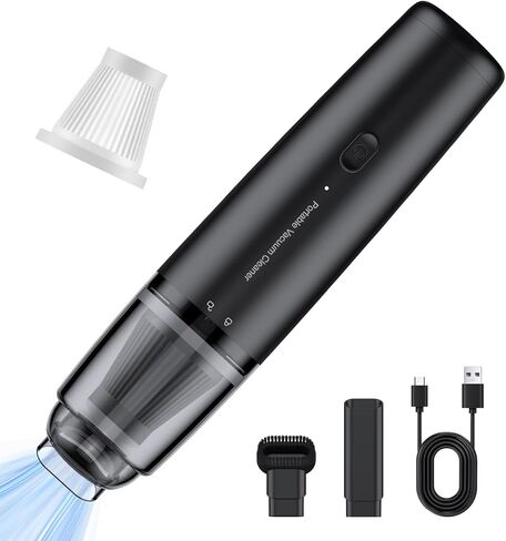 Car Handheld Vacuum Cordless 13000 PA Suction Power, Portable Mini Vacuum Cleaner for Car Home Office and Pet Hair, Black in Saudi Arabia