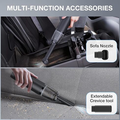Car Handheld Vacuum Cordless 13000 PA Suction Power, Portable Mini Vacuum Cleaner for Car Home Office and Pet Hair, Black in Saudi Arabia