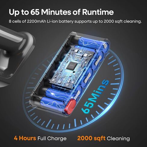 منظف ​​فراغ اللاسلكي ، تم ترقيته 580W 48KPa 65mins cleaners منظفات المنزل للمنزل ، وعصا الفراغ مع شاشة ذاتية اللمس واللمس ، والفراغ المحمول المضاد لليد لشعر الحيوانات الأليفة ، والأرضيات ، والسجاد ، و K10 in Kuwait