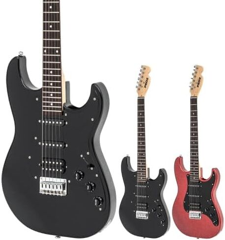 PEOZ Electric Guitar, Smart Digital Guitar with 35 Sound Effects, Built-in Tuner, USB Interface, 5W Speaker, (Deep Black) in Saudi Arabia