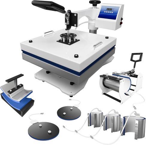 15" x 15" Heat Press Machine - 360 Degree Rotating T-Shirt Press Machine - 6 in 1 Heat Transfer Machine for T-Shirts, Mugs, Hats, Plates in Saudi Arabia