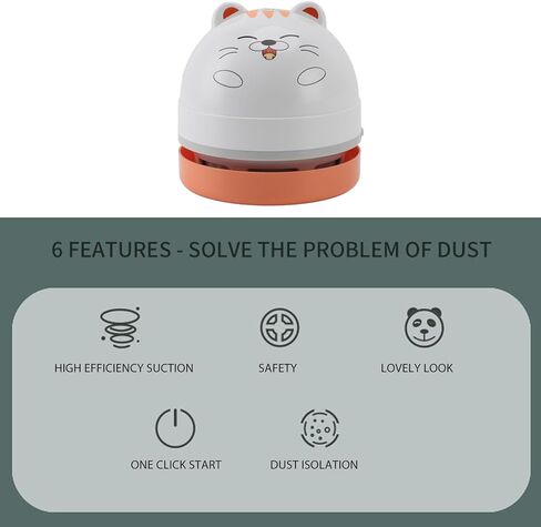 aqxreight Desktop Vacuum Cleaner with Vacuum Nozzle Brush Portable Table Vaccum Cleaner for Crumbs Computer Car Raccoon Easily It Etc for T Desktop CleanerPortable Desk (Panda) in Saudi Arabia