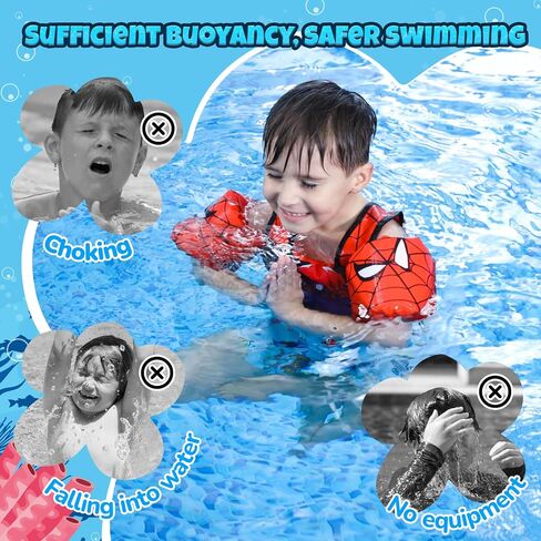Toddler Swim Vest, 3-in-1 Adjustable Toddler Floaties Kids 2-7 Years (22-66 lbs), Detachable Pool Float & Arm Bands, Puddle Jumper Style for Pool, Beach, Swimming in Saudi Arabia