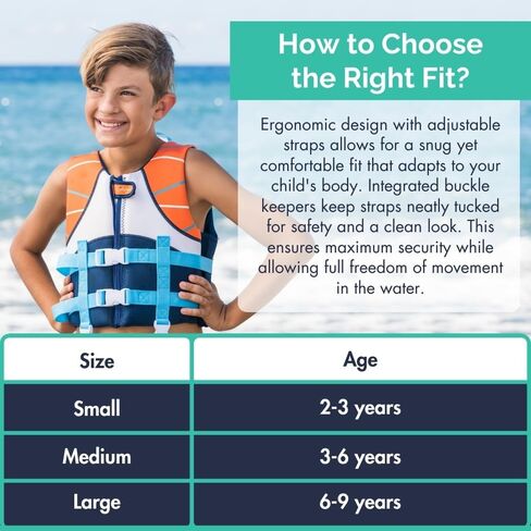 Limmys Premium Kids Swim Vest – Toddler Swim Jacket and Buoyancy Swimming Aid – Modern Design Swimming Vest for Boys and Girls – Innovative Safety-First Features in Saudi Arabia