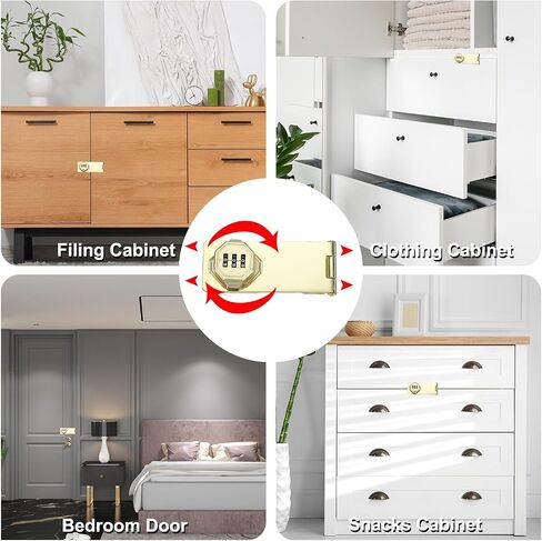 MECCANIXITY Password Rotary Hasp Locks, Mechanical Cabinet Combination Latch Locks 5" Security Keyless Rotary Hasp Latch Lock No Drilling for Shed Door Sliding Closet Bathroom Outdoor Grey in Saudi Arabia