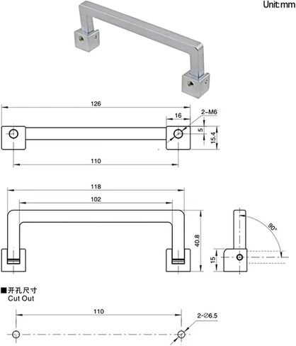 Zinc Alloy Handle Can Rotate 90 Degrees Equipment Distribution Box Square Foldable Handle 1Pcs in Kuwait