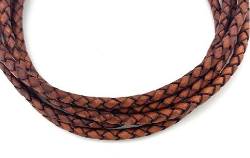 Premium Braided Leather Cord for Jewelry Making, Bracelets, Necklaces & Bolo Ties – Genuine Leather, Flexible, Durable & Soft – Ideal for Craft Projects (Black, 6 ft, 4mm) in Saudi Arabia