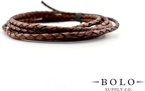 Premium Braided Leather Cord for Jewelry Making, Bracelets, Necklaces & Bolo Ties – Genuine Leather, Flexible, Durable & Soft – Ideal for Craft Projects (Black, 6 ft, 4mm) in Saudi Arabia