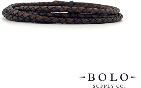Premium Braided Leather Cord for Jewelry Making, Bracelets, Necklaces & Bolo Ties – Genuine Leather, Flexible, Durable & Soft – Ideal for Craft Projects (Black, 6 ft, 4mm) in Saudi Arabia