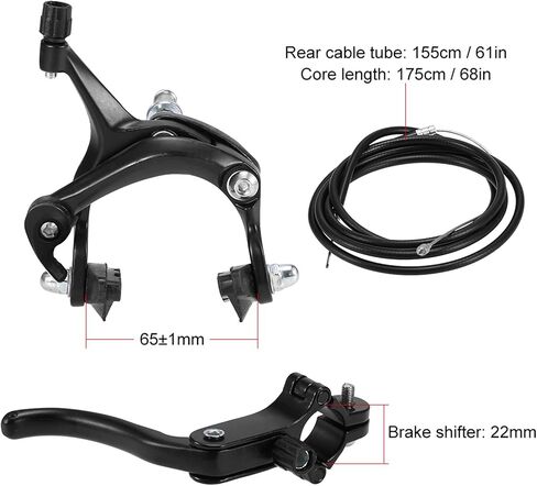 Hxber Front/الخلفية Fixie Bike Brake Kit Road Bike Cruiser Cruiser Set Bike Bike Piper Brake Kit Side Side Side ، Silver in Saudi Arabia