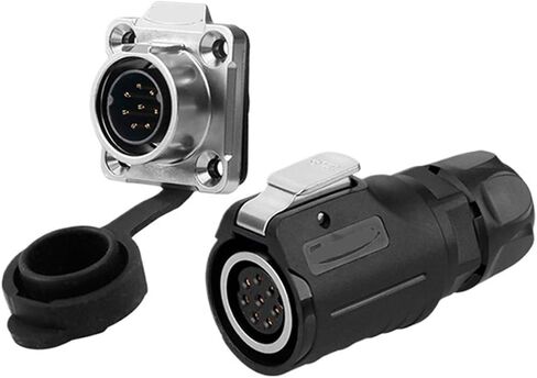 LP-16 semi-metal flange reverse 2-9 core circular power signal waterproof aviation connector with dust cover(4 core) in Saudi Arabia