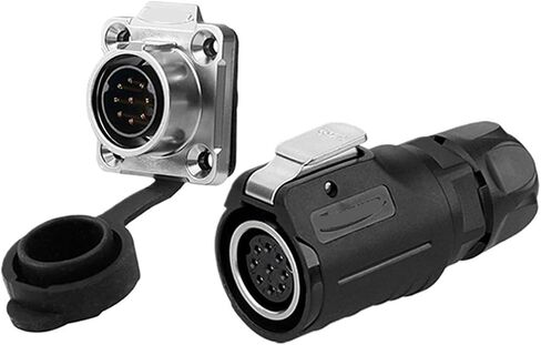 LP-16 semi-metal flange reverse 2-9 core circular power signal waterproof aviation connector with dust cover(4 core) in Saudi Arabia