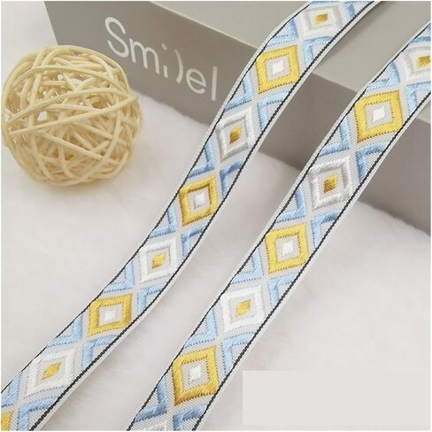 Nylon Webbing Belt，Heavy Cotton Webbing， 5 Yards 20mm Shining Candy Color Woven Embroidered Jacquard Ribbons Decoration Silky Webbing for Pet Collars, Bags and Clothes Webbing Strap(GS07 20mm 5Yards) in Kuwait