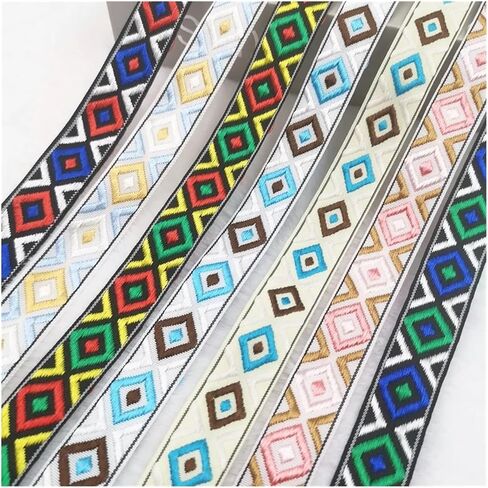 Nylon Webbing Belt，Heavy Cotton Webbing， 5 Yards 20mm Shining Candy Color Woven Embroidered Jacquard Ribbons Decoration Silky Webbing for Pet Collars, Bags and Clothes Webbing Strap(GS07 20mm 5Yards) in Kuwait