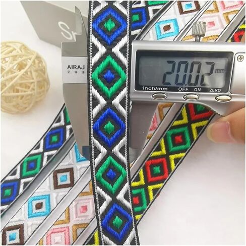 Nylon Webbing Belt，Heavy Cotton Webbing， 5 Yards 20mm Shining Candy Color Woven Embroidered Jacquard Ribbons Decoration Silky Webbing for Pet Collars, Bags and Clothes Webbing Strap(GS07 20mm 5Yards) in Kuwait