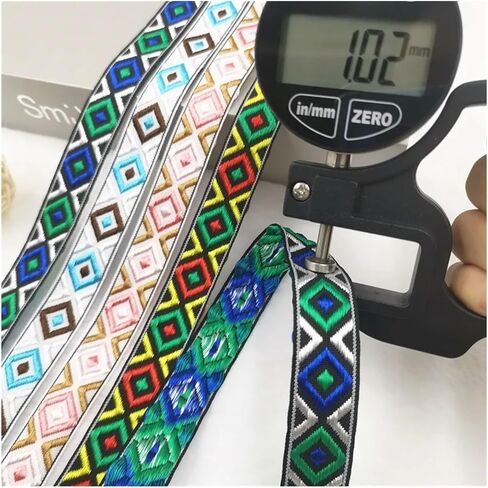 Nylon Webbing Belt，Heavy Cotton Webbing， 5 Yards 20mm Shining Candy Color Woven Embroidered Jacquard Ribbons Decoration Silky Webbing for Pet Collars, Bags and Clothes Webbing Strap(GS07 20mm 5Yards) in Kuwait