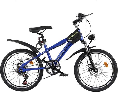 Kids Bike for Boys & Girls Ages 7–12, 20/24 Inch Mountain Bicycle with 7-Speed Gear, Dual Disc Brakes, Suspension Fork, LED Headlight – Youth Bike for Outdoor Riding in Saudi Arabia