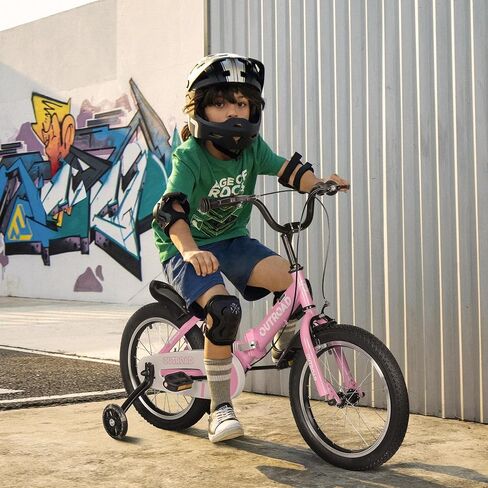 دراجة أطفال Suncrown Kids ، 14 16 18 بوصة دراجة أطفال ، دراجة طفل قابلة للطي للأولاد والبنات الذين تتراوح أعمارهم بين 3 و 10 سنوات مع عجلة تدريب إضاءة فلاش in Kuwait