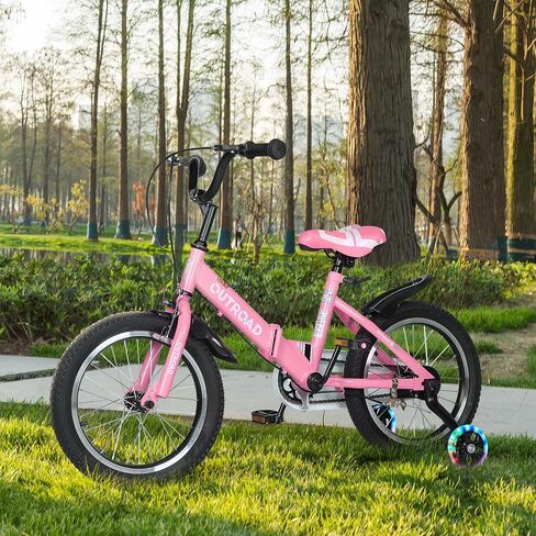 دراجة أطفال Suncrown Kids ، 14 16 18 بوصة دراجة أطفال ، دراجة طفل قابلة للطي للأولاد والبنات الذين تتراوح أعمارهم بين 3 و 10 سنوات مع عجلة تدريب إضاءة فلاش in Kuwait