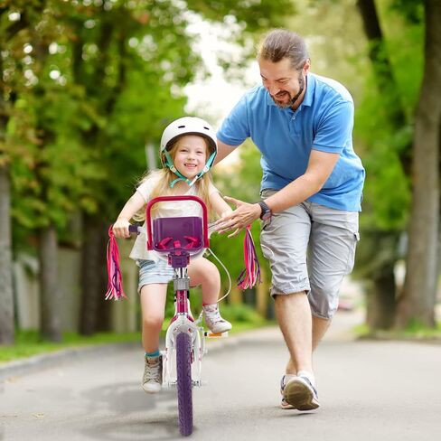 Baby Joy Kids Bike ، 12 14 16 18 بوصة أطفال دراجة مع عجلات تدريب قابلة للفصل ، سلة تخزين ، مقعد ومقبض قابل للتعديل ، القوس أو اللافتة ، دراجة الفتيات لمدة 3-8 سنوات in Kuwait