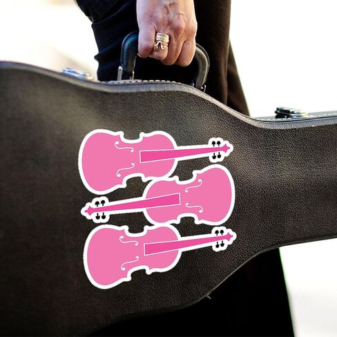 CafePress Viola Player Pink Music Large Die Cut Sticker, 8.75" x 8.75" Glossy Finish in Saudi Arabia