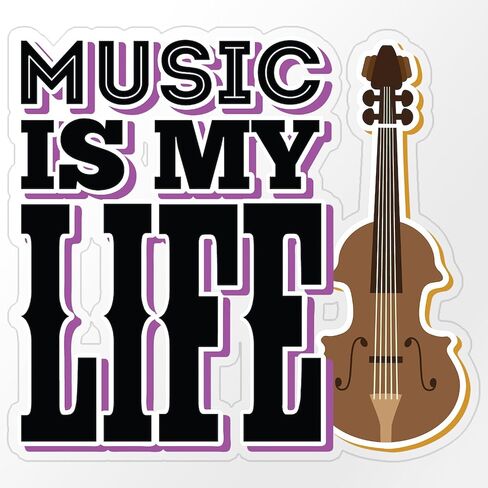 CafePress Viola Cello Music Life Medium Die Cut Sticker, 5.75" x 5.75" Clear in Saudi Arabia