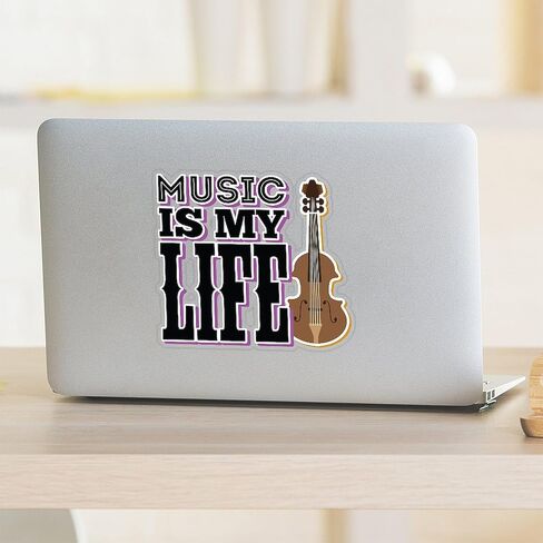 CafePress Viola Cello Music Life Medium Die Cut Sticker, 5.75" x 5.75" Clear in Saudi Arabia