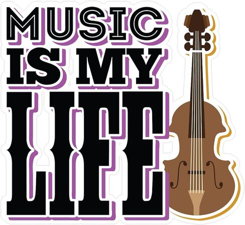 CafePress Viola Cello Music Life Large Die Cut Sticker, 8.75" x 8.75" Matte Finish in Saudi Arabia
