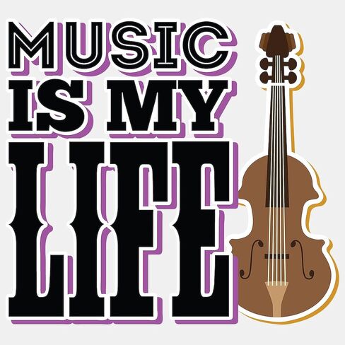CafePress Viola Cello Music Life Large Die Cut Sticker, 8.75" x 8.75" Matte Finish in Saudi Arabia