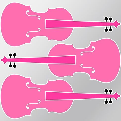 CafePress Viola Player Pink Music Medium Die Cut Sticker, 5.75" x 5.75" Clear in Saudi Arabia