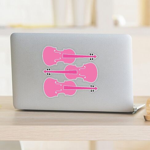 CafePress Viola Player Pink Music Medium Die Cut Sticker, 5.75" x 5.75" Clear in Saudi Arabia