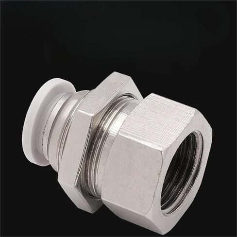 PM PLM PMF 4-16mm Tube OD Pneumatic Air Fitting Push To Connect Lock Bulkhead Baffle Connector 1Pcs(PMF 10mm to 1l8 BSP) in Saudi Arabia