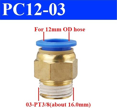 PC Air Pneumatic Fitting Quick Connector 4mm-12mm Male Thread 1/8 1/4 3/8 1/2 For Air Compressor Hose Tube Pipe 1Pcs(PC10-04) in Kuwait