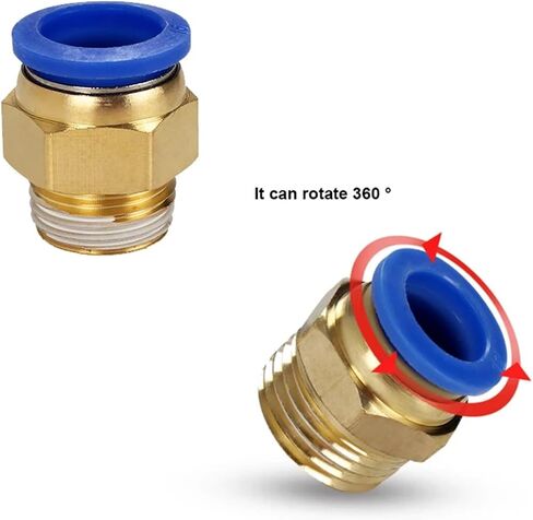 PC Air Pneumatic Fitting Quick Connector 4mm-12mm Male Thread 1/8 1/4 3/8 1/2 For Air Compressor Hose Tube Pipe 1Pcs(PC10-04) in Kuwait