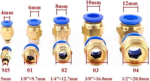 PC Air Pneumatic Fitting Quick Connector 4mm-12mm Male Thread 1/8 1/4 3/8 1/2 For Air Compressor Hose Tube Pipe 1Pcs(PC10-04) in Kuwait